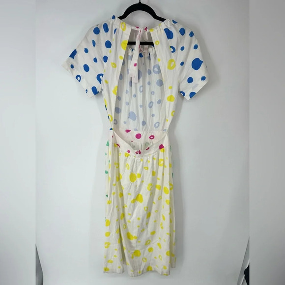 Mira Mikati Dot Print Cotton Midi Dress Open Back - Picture 8 of 9